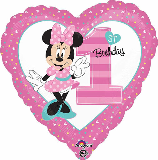 Picture of MINNIE MOUSE 1STBIRTHDAY FOIL BALLOON 43CM